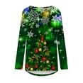 thumbnail image 4 of IROINNID Savings Christmas Tunic Tops for Women Christmas Long Sleeve Crewneck Tops Xmas Tree Printed Pullover,Green, 4 of 5