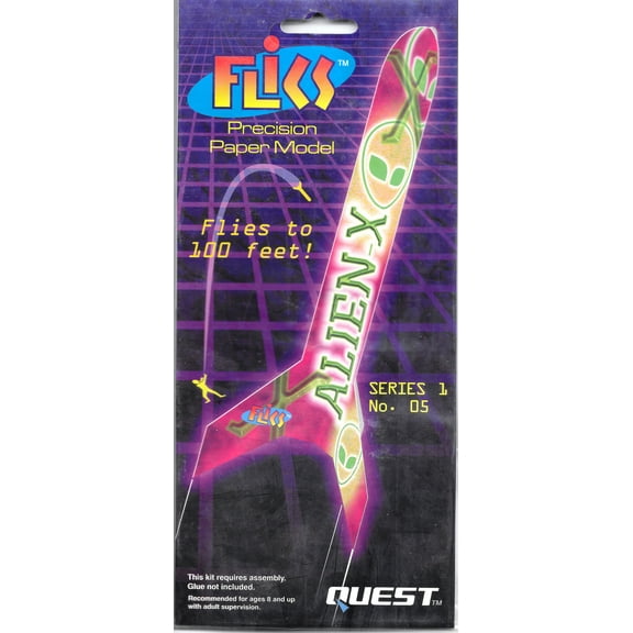 Flics Precision Paper Model Rocket Series 1 No. 05 - ALIEN-X