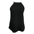 thumbnail image 4 of IUYRTFE Women's Solid Color Halter Neck Sleeveless Tank Top Casual Summer Basic Top, 4 of 5
