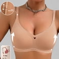 thumbnail image 4 of Yutgune Bras For Women Jelly Wireless Bra V Neck Heart Detail Support Lift Comfortable Everyday Bralette, 4 of 8