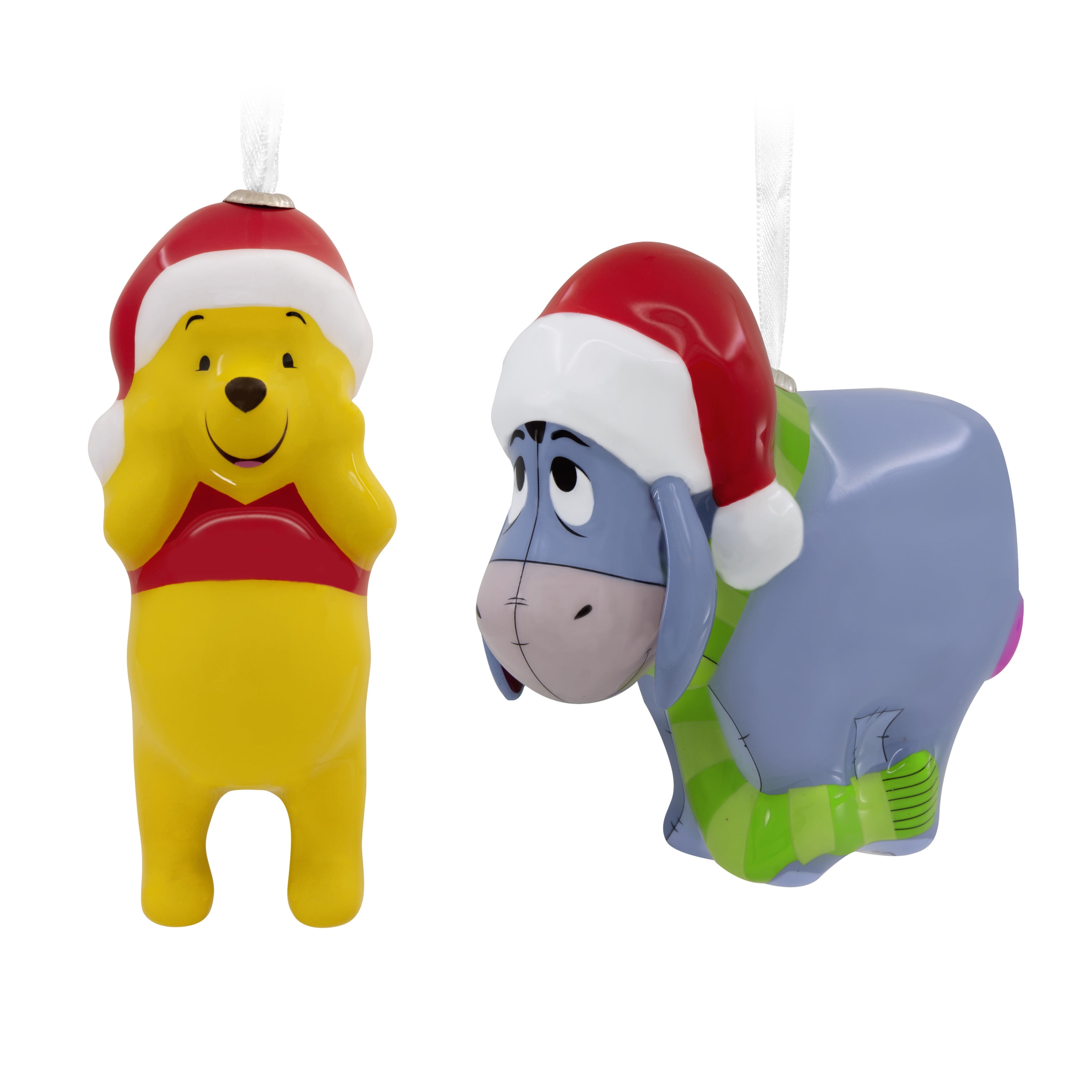 Hallmark Ornaments (Disney Winnie the Pooh and Eeyore in Santa Hats