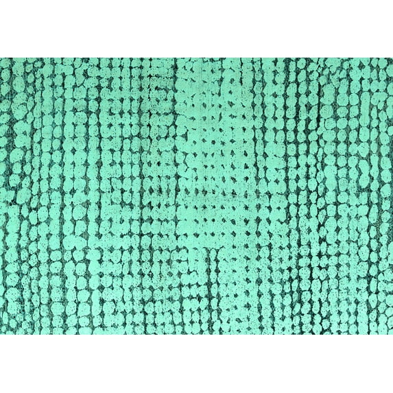 Ahgly Company Machine Washable Indoor Rectangle Solid Turquoise Blue Modern Area Rugs, 8' x 10'