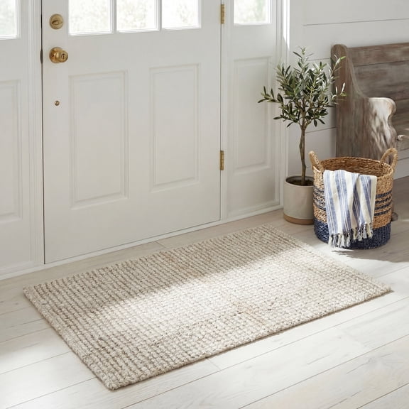 Safavieh Natural Fiber Delmar Solid Area Rug, Bleach/Ivory, 5' x 5' Square