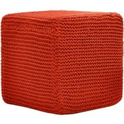 Urban Shop 15" Square Knit Pouf Ottoman,