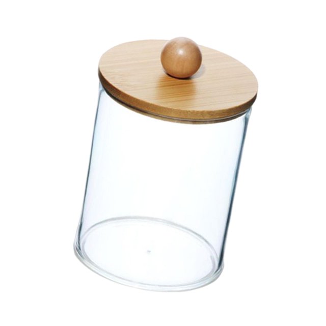 Dispensador de Soporte de hisopo de algodón Salvador Caja de algodón de maquillaje Organizador de tocador portátil Liso