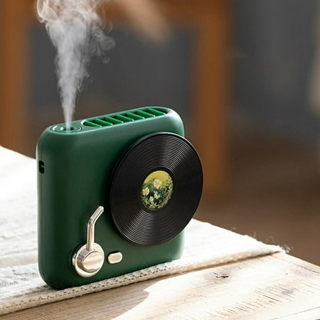 

Portable Retro Camera Air Conditioning Fan Humidification Fan Hanging Neck Fan Handheld Fan for Desktop Office Fan-Green