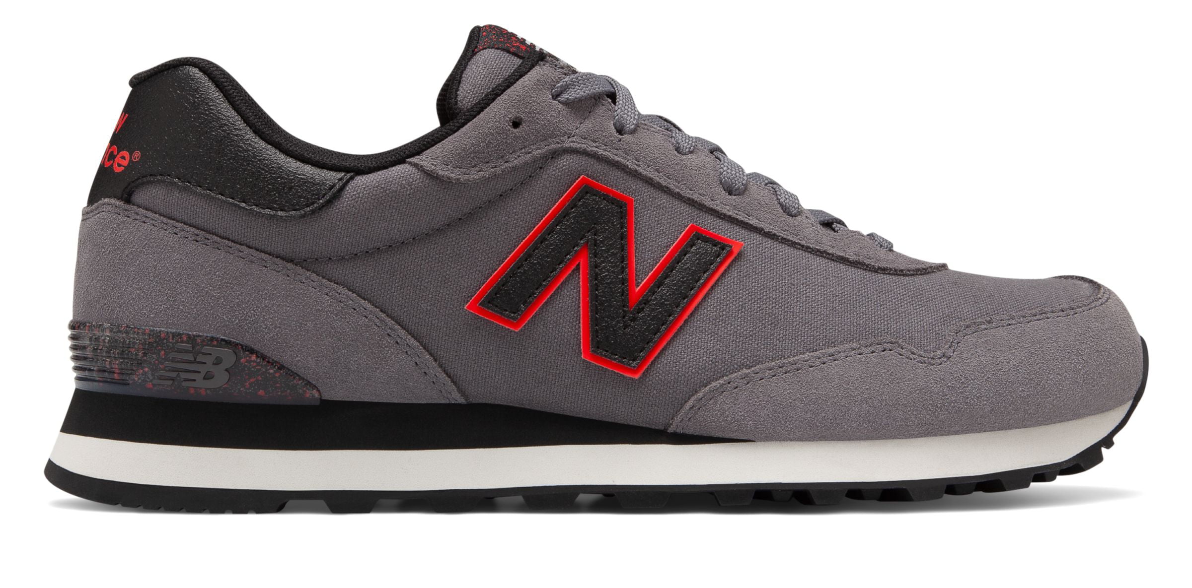 New Balance Men's 515 Shoes Grey with Black & Red - Walmart.com