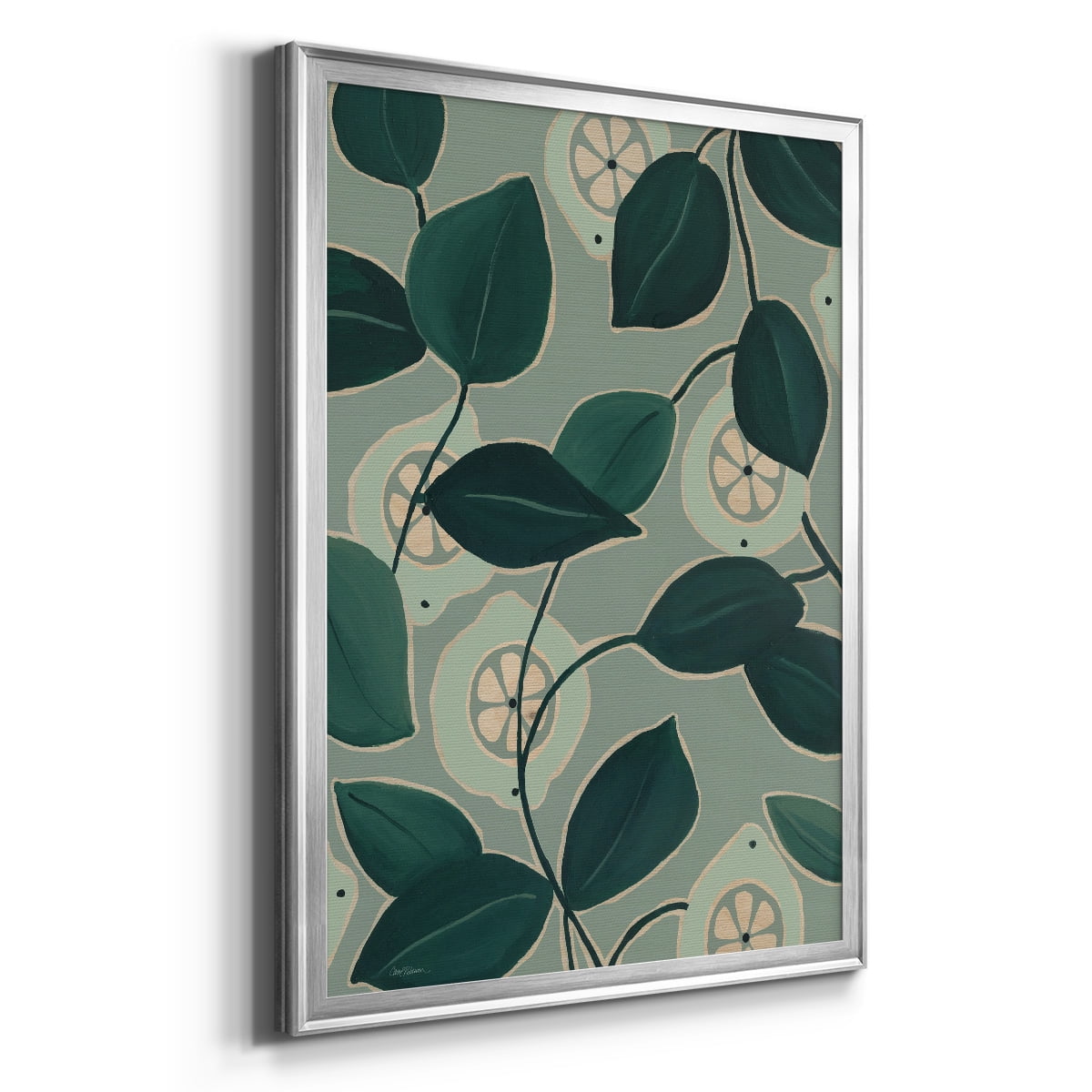 Monochrome Limes Premium Framed Print - Ready to Hang