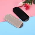 thumbnail image 2 of 3 Pairs Invisible Peep Toe Socks Non-slip Heel Grip Low Cut Ankle Liner Toeless Socks (Black & Beige), 2 of 5