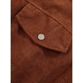 thumbnail image 6 of Seyurigaoka Women’s Juniors Casual Solid Color Long Sleeve Corduroy Short Style Button Jacket, 6 of 9