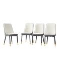 thumbnail image 5 of Tcbosik Dining Room Chairs Set of 4, PU Leather Chair with Metal Legs, Upholstered Side Chair for Kitchen, Living Room, White+Gray, 5 of 9