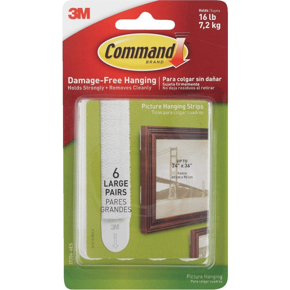 Command 16 lb. Large White Picture Hanging Strips (4 Pairs of Water  Resistant Strips) 17206B-ES - The Home Depot