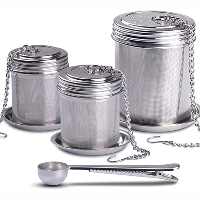 Colador de taza térmica de acero inoxidable 304, colador de tetera, bola de condimento, cesta para marinar, colador de té, infusor de té