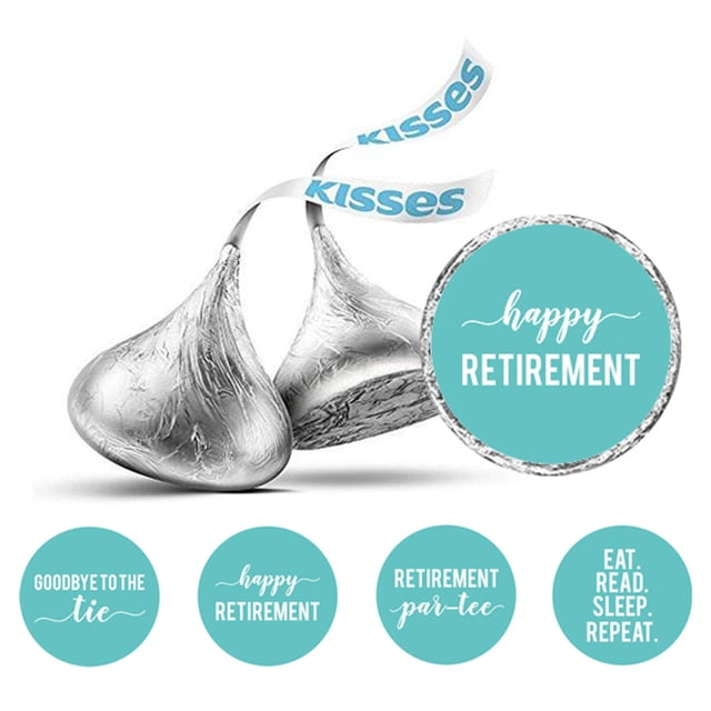 Darling Souvenir 190 Pcs Retirement Party Theme Stickers for chocolate Candy Labels-Light Blue
