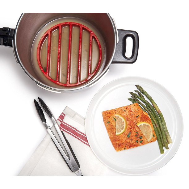 Barbacoa antiadherente de silicona para horno y lavavajillas, parrilla para barbacoa, olla de cocción lenta, estante de refrigeración, accesorios para barbacoa (1 pieza, rojo) LingWen 1327533405720