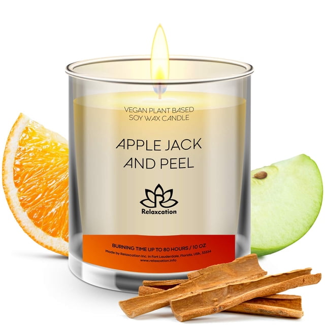 Cera de soja Candle Relaxcation Applejack and Peel, 80 h, quemada