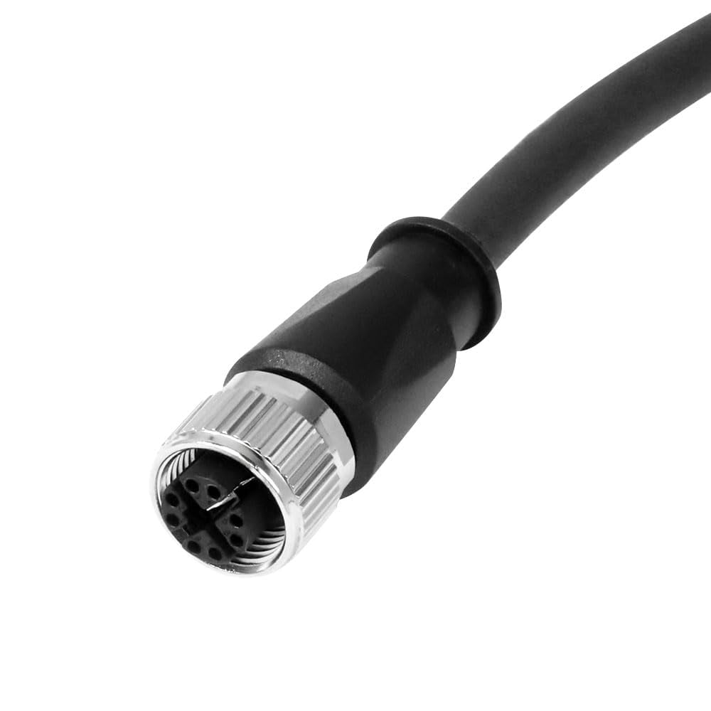 Alvin's Cables M12 X-Code 8 Pin Female to RJ45 Ethernet Cable Cat6a High-Flex Shielded for Cognex Keyence Basler Industrial Automation Fieldbus Module 6.56ft/2M
