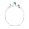 thumbnail image 5 of 10k White Gold Oval Emerald And Diamond Ring, 5 of 6