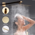 thumbnail image 6 of Brushed Gold Shower Faucet Set 12"Rainfall Head System With Valve kit Wall Mount, 6 of 18