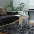 thumbnail image 2 of DecMode 20" x 24" Silver Glass Mirrored Geometric Accent Table, 1-Piece, 2 of 9