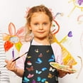 thumbnail image 2 of Black Blue Yellow Butterfly Pattern Kids Aprons for Girls and Boys,Adjustable Neck Strap Toddler Aprons for Kids Cooking Baking, 2 of 6