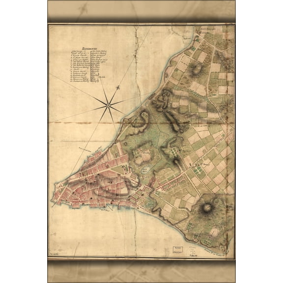 24"x36" Gallery Poster, map of new york city 1776 p2