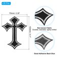 thumbnail image 2 of Uxcell 20 Pcs Cross Embroidered Patch Iron on Decorative Patch,4.1"Lx2.8"W,Black White, 2 of 6