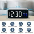 thumbnail image 2 of SZELAM Digital Alarm Clocks with Temperature Display Snooze Brightness Voice Control, 12/24hr, USB Battery Powered LED Alarm Clock with 3 Alarms for Adult Bedside Bedroom Office Travel, White, 2 of 7