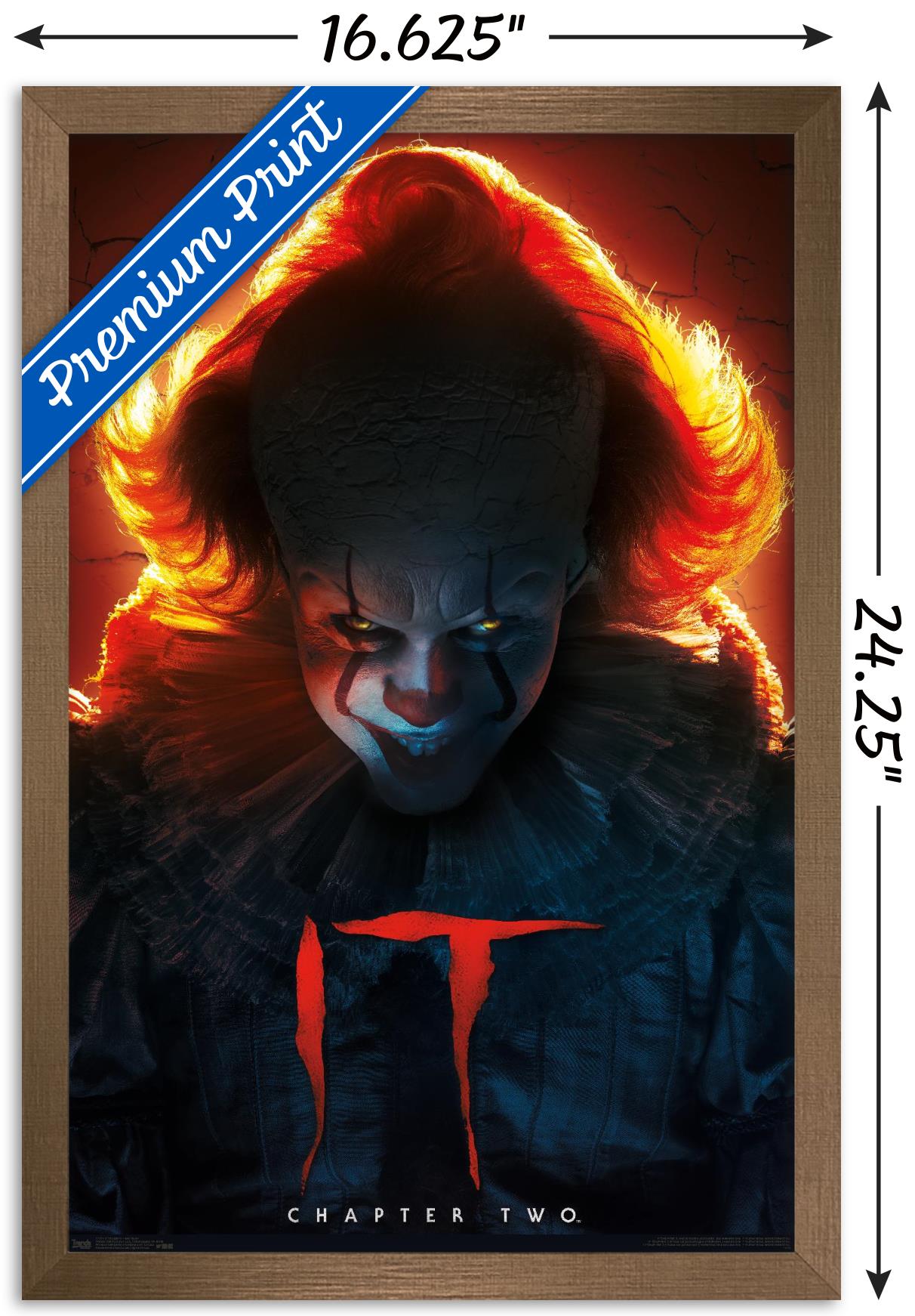 IT: Chapter 2 - EVil Glow Wall Poster, 14.725" x 22.375", Framed