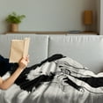 thumbnail image 3 of African Soft Flannel Fleece Throw Blanket, American Jazz Music Girl Performing in Front of New York Manhattan Illustration, Cozy Plush for Indoor and Outdoor Use, 50" x 60", Black Grey, by Ambesonne, 3 of 5