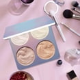 thumbnail image 4 of Polvo facial del maquillaje de la paleta del polvo del resaltador de 4 B jinwen Paleta de resaltador, 4 of 6