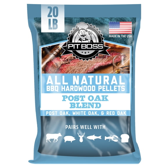 Pit Boss100% All Natural Hardwood Post Oak Blend BBQ Grilling Pellets, 20 Pound Bag