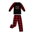 thumbnail image 4 of Qiylii Christmas Family Matching Pajamas Sleepsuit Set, Letter Tops+Plaid Pants, 4 of 9