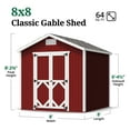 thumbnail image 3 of Little Cottage Co. 8x8 Classic Gable Shed, Outdoor Wood Storage Shed Do-It-Yourself Precut Kit, 3 of 13