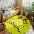 thumbnail image 3 of ZENELESS Kids Circle Area Rug,Softball Print Children Carpet,Non Slip Soft Playmat Rug for Playroom Children Toddlers Bedroom(47" Diameter Round), 3 of 10