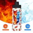 thumbnail image 5 of Lsque Hand Drawn Watermelon Pattern Water Bottle,18oz Sports Insulated Kettle for Cycling Gym Basketball Outdoor, Suitable as a Present, 5 of 7