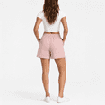thumbnail image 7 of Womens Pull on Summer Shorts, Flat Front Elastic Back Solid Color Mid Waist Casual Shorts with Pockets, Pinks, L, 7 of 7