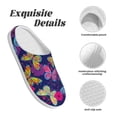 thumbnail image 5 of Fotbe Paint Butterflies Pattern Women's Fuzzy Curly Fur Memory Foam Loafer Slippers Indoor Outdoor Slippers Winter Home Shoes-35/36, 5 of 7