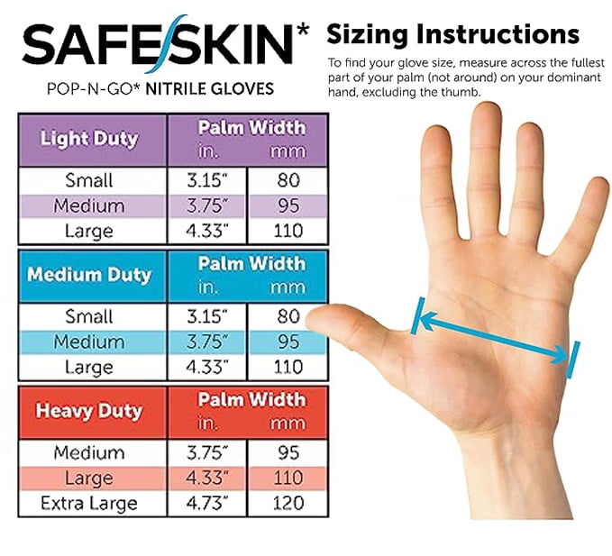 SAFESKIN Heavy Duty Black Nitrile Disposable Gloves Latex Free (160 Count), X-Large Size, Powder Free, Food Safe Gloves for Cooking, Cleaning, Gardening, Mechanic, Painting, Tattooing