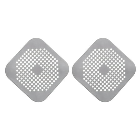 Uxcell 2packs Shower Drain Hair Catcher Square Drain Strainer for Shower, Grey