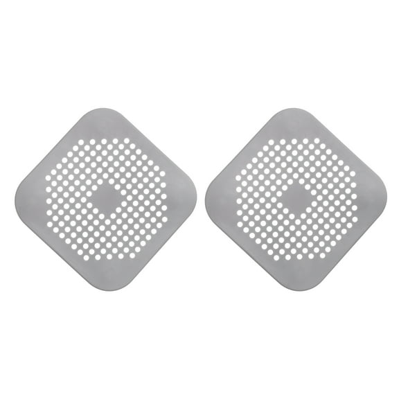Uxcell 2packs Shower Drain Hair Catcher Square Drain Strainer for Shower, Grey