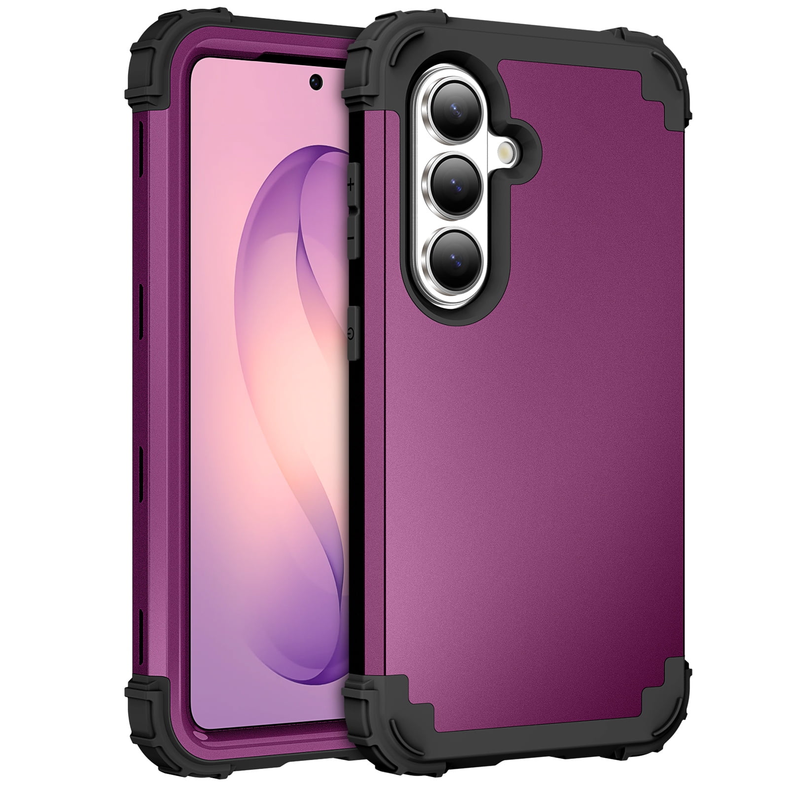for Samsung Galaxy S26 Case, Heavy Duty Military Grade Drop Protection Hybrid Cover, Rugged Shockproof Dustproof Triple-Layers Tough Phone Case for Samsung Galaxy S26, Purple