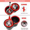thumbnail image 6 of 360° Spin Mop Bucket System with Wringer, 4 Microfiber Replacement Mop Heads, Stainless Steel Bucket, Household Floor Cleaning Kit, 6 of 6