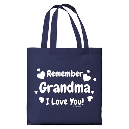 ThisWear Gifts for Grandma Remember Grandma I Love You Lightweight Navy Canvas Tote Bag