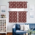 thumbnail image 2 of Red Flower Kitchen Curtains Valances and Tiers Set of 3 Country Retro Pastoral Floral Leaf Pattern Tier Curtains and Valance with Rod Pocket for Small Windows, 27.5"x24", 2 of 9