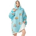 thumbnail image 3 of HBlife Oversized Wearable Blanket Hoodie for Adult, Thick Sherpa Sweatshirt with Elastic Sleeves and Giant Pockets Super Warm and Cozy Fuzzy Plush Fleece Blanket Jacket, Sloths, 3 of 7