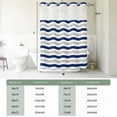 thumbnail image 5 of Navy Blue Grey White No Hook Shower Curtain with Snap in Liner, Abstract Geometric Ocean Wave Stripe Double-Layer Waterproof Fabric Shower Curtains for Bathroom Hotel Bathtub, Mesh Top 48"x72", 5 of 9