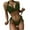 Olive Green, variant on WREESH Womens Two Piece Swimsuit Halter Bikini Set High Cut Bikini Fashion Solid Bikini Push-Up Padded Swimsuit Set Beach Bathing Suit Olive Green