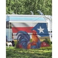 thumbnail image 4 of 4th of July RV Awning Sun Shade Screen 9'X15.3' Puerto Rico Flag Mesh Sunscreen Farm Barn Animal Rooster Awning Shade Screen with Zipper UV Blocker Completed Kits for RV Motorhome Camper Trailer, 4 of 7