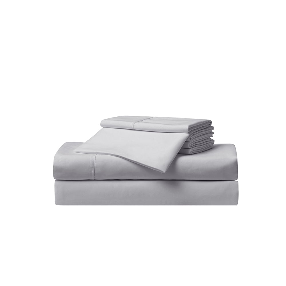 Serta So Soft Solid Sheet Set, Twin, Gray, 4 Piece Set